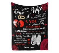 Albrayst Regalos para el día de San Valentín para ella, regalos para esposa de parte del marido, manta personalizada con nombre, manta para mi esposa, rosa roja, 76 x 101 cm