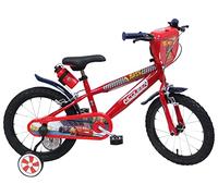 albri, Bicicleta Escudo Delantero, Botella y Estabilizadores Laterales de Cars Medida 16 Pulgadas Unisex Niños, Rojo, Pequeña