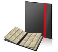 Album Cartas, Album Cromos para 360 Cartas, Álbum de Cartas Coleccionables, 9 Bolsillos Magic Card Binder Transparente e Impermeable (Negro)