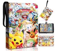 Album Cartas Coleccionables, Álbum para Cartas con Cremallera, Carpeta de Tarjetas de PU Impermeable 50 Páginas, 400 Bolsillos