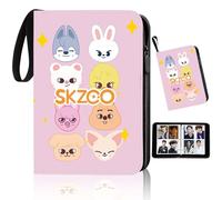 Album Cartas Stray Kids, S-KZOO Binder para 400 Photocards, Album para Cartas Impermeable con Cremallera y Asa, S-KZ Photocards Binder, Regalo para Fans STAY (Rosa)