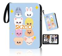 Album Cartas Stray Kids, S-KZOO Binder para 400 Photocards, Album para Cartas Impermeable con Cremallera y Asa, S-KZ Photocards Binder, Regalo para Fans STAY (Azul)
