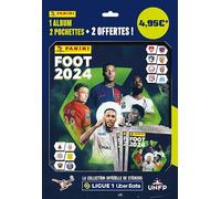 Album cartes à collectionner Panini Foot 2024 Ligue 1 avec 2 pochettes et 2 offertes
