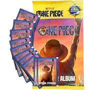 Álbum con 10 sobres de figuritas One Piece, Premium Starter Pack, Official Sticker Album Netflix