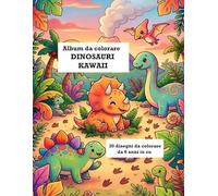 Album da colorare: Dinosauri kawaii: da 6 anni in su