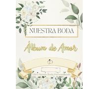 Álbum de amor, libro firmas boda personalizado: Interior a color tapa dura. Regalo novios para recuerdos, fotos, árbol de huellas y dedicatorias de invitados