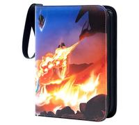 Álbum de Cartas, 440 Cartas Álbum para Cartas Coleccionables Compatibile con GX EX/Vmax Cartas, Álbum Titular de Tarjetas Portátil Con Cremallera para Niños Niñas, 55 Páginas 440 Tarjetas Capacidad