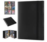 Album de Cartas Coleccionables, 360 Bolsillos Album Cartas, Carpeta de Tarjetas de Impermeable, Regalo para Niños y Coleccionistas de Tarjetas, Negro