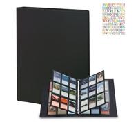 Álbum de Cartas Coleccionables 540 Cartas, Álbum de Fundas para cartas de Bolsillo Impermeable Transparente,Juegos de Tres Lados con Carcasa, Álbum Colección Tarjetas de 30 Páginas (Negro)