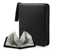 Álbum de Cartas Coleccionables 900 Páginas, Carpeta Negra de Cuero PU, Álbum Colección Tarjetas Impermeable, 50 Páginas Album Cromos para Tarjetas, Cartas de Juego, Sports, TCG, Coleccionistas Niños