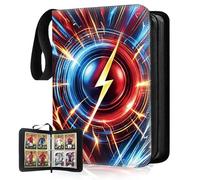 Álbum de Cartas Coleccionables con Cremallera, 400 Bolsillos [50 Páginas], Cuero PU Impermeable, Carpeta de Anillas 3 para Pokémon TCG, Magic, Yugioh, Adrenalyn 2024, Fútbol - Regalo Ideal