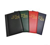 Álbum de colección de monedas con 120 bolsillos para almacenamiento de exhibición de centavos, funda portátil para coleccionar monedas de hasta 28 mm de diámetro (rojo)