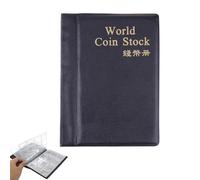 Álbum de colección de monedas de 120 bolsillos, 10 páginas de World Coin Stock Book (negro)