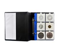 Álbum de colección de monedas en cajas de cartón para monedas, 120 bolsillos, 50 mm x 50 mm, carpeta pequeña con 20 hojas