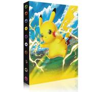 Álbum de colección para Pokémon, contiene 240 tarjetas - 30 páginas, álbum porta tarjetas, álbum de cartas coleccionables, porta tarjetas para niños, libro organizador para chicos y chicas (amarillo)