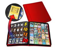 Álbum de coleccionista de más de 1280 tarjetas, 20 páginas de bolsillo compatible con Pokemon, Sports, Yugioh, MTG y otros TCG, funda para tarjetas coleccionables con bolsillos laterales de carga