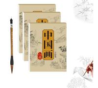 Álbum de dibujo blanco para copiar dibujos chinos, libros de papel de caligrafía china, libro de trabajo de práctica de papel para práctica (3 unidades, colocación aleatoria)