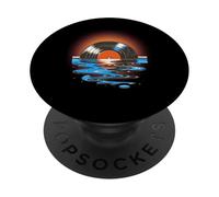 Álbum de discos de vinilo retro hundiéndose en el agua puesta de PopSockets PopGrip Adhesivo