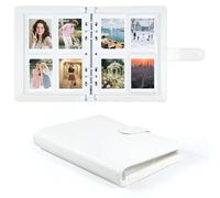 Álbum de Fotos 200 Fotos 2x3 Pulgadas, Álbum de Cuero PU con Páginas, Compatible con Fujifilm Instax Mini 12 11 9 8+ 8 99 40 90 7 Evo LiPlay, Polaroid Snap/PIC-300 Cámaras Instantáneas (Blanco Puro)
