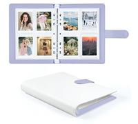 Álbum de Fotos 200 Fotos 2x3 Pulgadas, Álbum de Cuero PU con Páginas, Compatible con Fujifilm Instax Mini 12 11 9 8+ 8 99 40 90 7 Evo LiPlay, Polaroid Snap/PIC-300 (Violeta-Blanco)