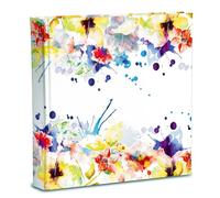 Álbum de fotos 31x31 80 páginas en cartulina intercaladas con pergamino para proteger las fotos cubierta de papel impreso con acabado plastificado mate, diseño floral