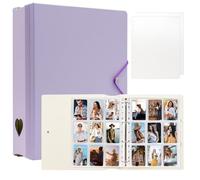 Álbum de fotos A4 para Instax Mini 11 12 9, encuadernación de tarjetas de fotos para impresora de fotos Polaroid SnapTouch PIC-300 Z2300, libro de fotos 2 x 3 para tarjetas Kpop (Morado)