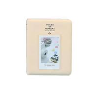 Álbum de Fotos Álbum de fotos con 64 bolsillos, cámara instantánea, estuche almacenamiento imágenes 3 pulgadas, organizador tarjetas y sellos(Beige)