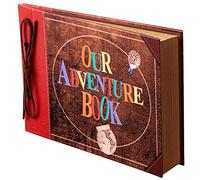 Álbum de fotos, álbum de recortes, libro de recortes de libro de aventuras, palabras en relieve, tapa dura, álbum de recortes de viaje para aniversario, boda, viajes, baby shower, etc. (libro de