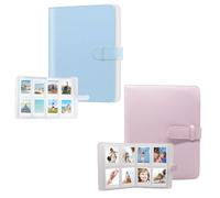 Álbum de fotos Azul o Rosa con 256 Bolsillos, Fotos con Bolsillos, Álbum Fotos Mini, Album foto funda Compatible con Fujifilm Instax Mini 9/Mini 8/Mini 25/Papel Fotográfico Polaroid Zink