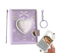 Álbum de fotos - Colgante portafotos impermeable, portafotos llavero libro ilustrado, llavero compacto para guardar fotos, simpático ardilla cable en corazón | Parejas Coleccionistas Bam
