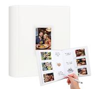 Álbum de Fotos con 180 Bolsillos para Cámara Fujifilm Instax Mini 12 11 9 8, Cámara Polaroid, Ventana Frontal, Libro de Fotos con Espacio para Escribir para Película Polaroid 2x3 (Blanco)