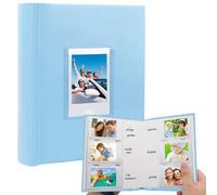 Álbum de Fotos con 180 Bolsillos para Cámara Fujifilm Instax Mini 12 11, Ventana Frontal, Libro de Fotos con Espacio para Escribir para Película Polaroid 2x3 (Azul)