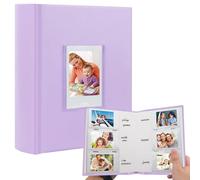 Álbum de Fotos con 180 Bolsillos para Cámara Fujifilm Instax Mini 12 11, Ventana Frontal, Libro de Fotos con Espacio para Escribir para Película Polaroid 2x3(Morado)