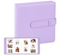 Álbum de Fotos con 360 Bolsillos para Cámaras Instantáneas Fujifilm Instax Mini 12/11/9/40/99/90/8/7 Evo y Polaroid Snap/Z2300/SocialMatic, Compatible con Fotos de 86x54 mm (Morado)