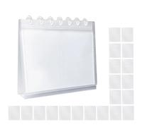 Álbum de fotos con calendario de escritorio, reemplazable con 20 páginas de recambio para sala de estar, pantalla de escritorio de diseño con fundas transparentes y soporte resistente para dormitorio