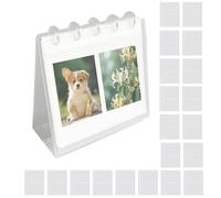 Álbum de fotos con calendario de escritorio, reemplazable con 20 páginas de recambio, soporte vertical para exhibición de fotos de escritorio, para inauguración de la casa, día de la madre, boda, sala