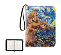 Álbum de fotos con fundas extraíbles de doble cara para coleccionistas para más de 400 tarjetas Dachshund Dog Van Gogh's Starry Night