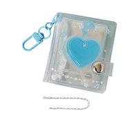Álbum de fotos con llavero | Libro de colección de tarjetas fotográficas con diseño de corazón | Llavero de álbum de fotos transparente brillante con 24 bolsillos, para fotos de 2 pulgadas, boda