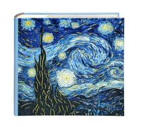 Álbum de fotos con temática de pintura al óleo, 200 bolsillos sin ácidos para fotos de 4 x 6 con espacio de escritura, Van Gogh, la noche estrellada