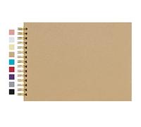 Álbum de fotos de 11.6 x 8.3 pulgadas con tapa dura de papel kraft en blanco con páginas negras para recortes, 80 páginas (40 hojas) para boda, aniversario, familia, álbum de recortes pequeño