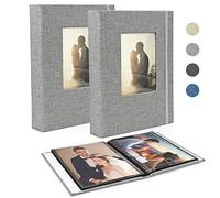 Álbum de fotos de 13 x 18 cm, 52 paquetes de 2 unidades, pequeño mini álbum de fotos de lino, páginas negras, 26 páginas con 52 fotos, álbum de fotos para bebé, San Valentín, regalo de cumpleaños