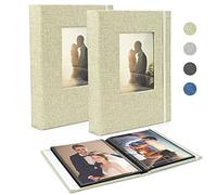 Álbum de fotos de 13 x 18 cm, 52 paquetes de 2 unidades, pequeño mini álbum de fotos de lino, páginas negras, 26 páginas con 52 fotos, álbum de fotos para bebé, San Valentín, regalo de cumpleaños