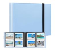 Álbum de fotos de 160 hojas para Fujifilm Instax Wide 400/300. Apta para cámaras instantáneas Polaroid Now/Now +/OneStep/OneStep 2, impresora POP/Lab y película i-Type/600/SX-70 (Azul)
