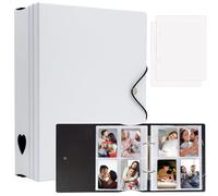 Álbum de fotos de 200 bolsillos para Fujifilm Instax Mini 11 12 9, carpeta de tarjetas fotográficas para impresora fotográfica Polaroid SnapTouch PIC-300 Z2300, libro de fotos de 2 x 3 (Blanco)