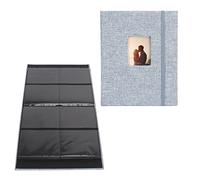 Álbum de Fotos de 208 Bolsillos para Fotos Polaroid, 26 Páginas Integradas, Mini álbum de Fotos Decorativas para Almacenar Fotos de 3, Entradas de Cine, Tarjetas Bancarias, etc. (Azul)