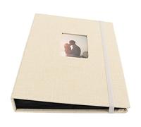 Álbum de Fotos de 3 Pulgadas, Carcasa Tejida de Cáñamo de Algodón, álbum de Fotos Resistente Al Desgaste, Mano de Obra Fina de Gran Capacidad para Regalo (Caqui)