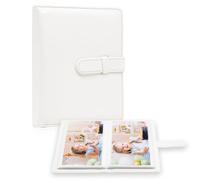 Álbum de fotos de 4 x 6 fotos, 68 bolsillos, pequeña capacidad, funda de piel vegana premium, álbum de fotos portátil para niños y niñas, cumpleaños o bodas (blanco)