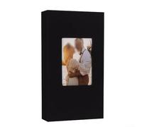 Álbum de fotos de 4 x 6 pulgadas, con 300 bolsillos, cubierta de tela de lino, álbumes de fotos de 6 pulgadas con parte trasera plana, libro de almacenamiento (negro)