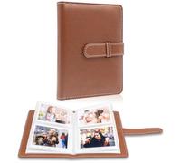 Álbum de fotos de 64 bolsillos para películas de 2 x 3 pulgadas, mini álbumes pequeños para cámara instantánea Fujifilm Instax Mini, soporte para tarjetas de fotos Kpop (marrón)