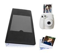 Álbum de Fotos de 65 Bolsillos, Libro de Almacenamiento de Imágenes de Carcasa de PU Polaroid de 5 Pulgadas, 16 Páginas Integradas, para Boleto de Película, Tarjeta de Visita, (Negro)